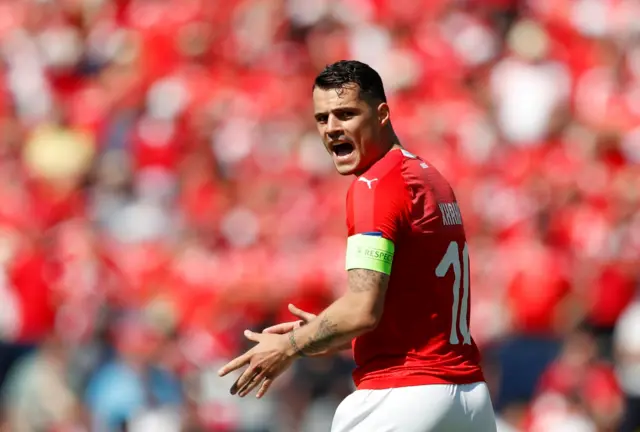 Granit Xhaka celebrates