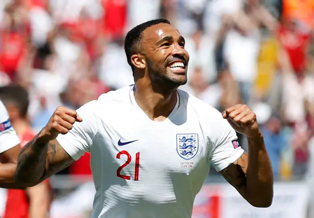 Callum Wilson wrongly celebrates for England