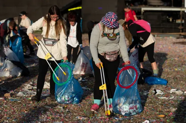 Glastonbury Festival clean-up operation