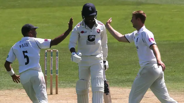 James Wainman celebrates a wicket