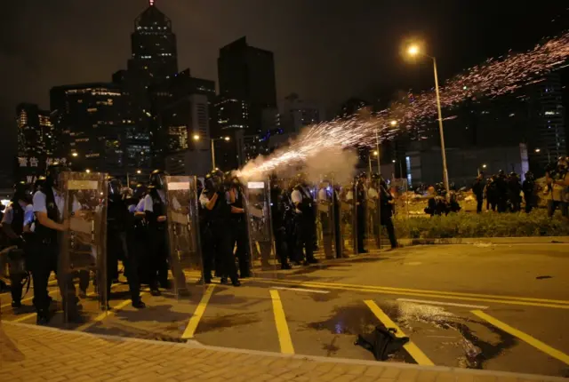 Police fire tear gas against protesters