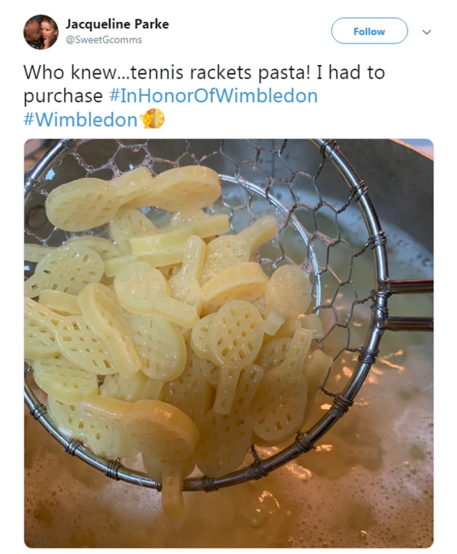 Jacqueline Parke tweets: Who knew.. tennis racquet pasta!