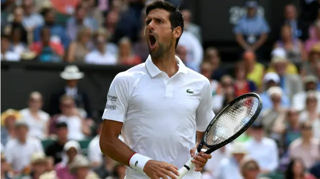 Novak Djokovic roars his approval