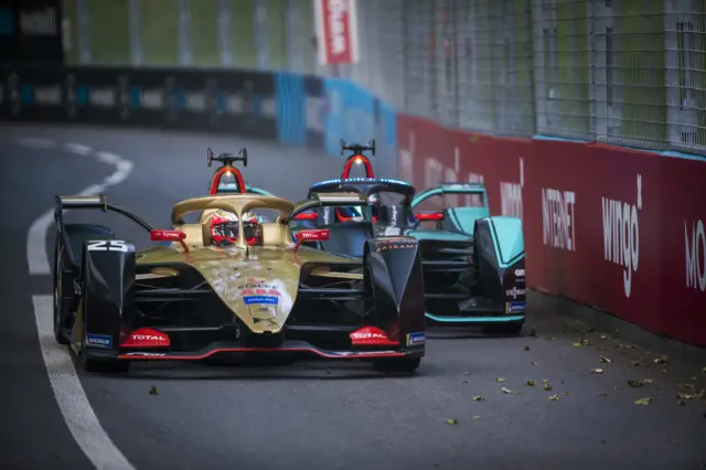 Formula E cars do battle on the streets of Bern