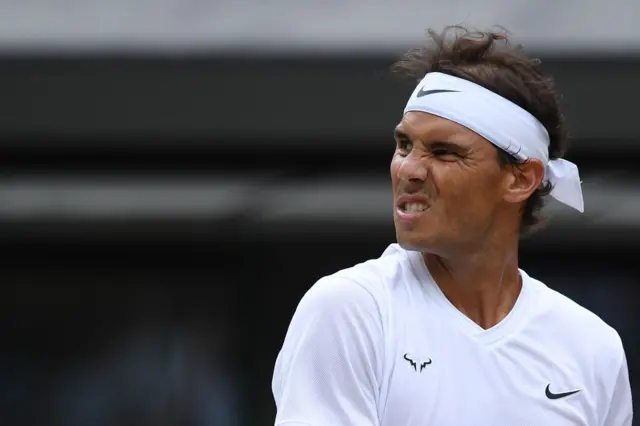 Rafael Nadal gestures