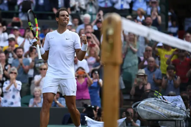 Rafael Nadal celebrates