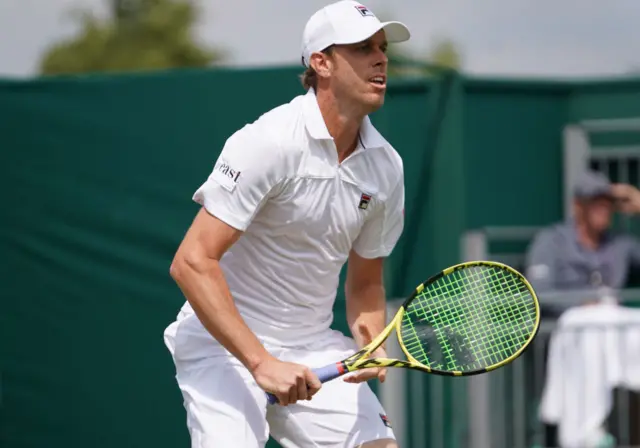 Sam Querrey waits to hit the ball