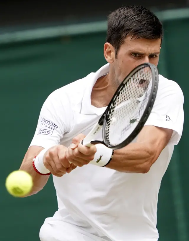 Novak Djokovic shows his focus