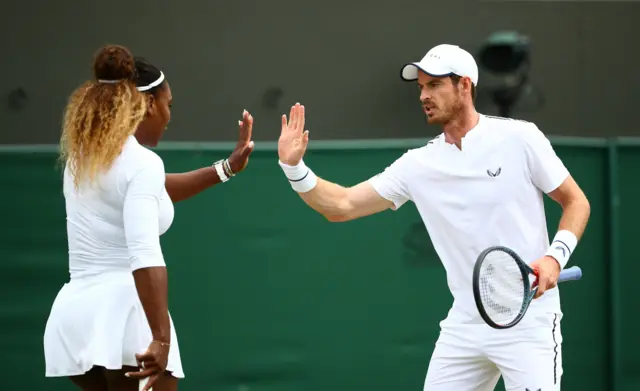Serena Williams and Andy Murray share a high-five