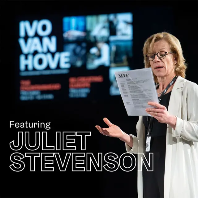 Juliet Stevenson reading from a script