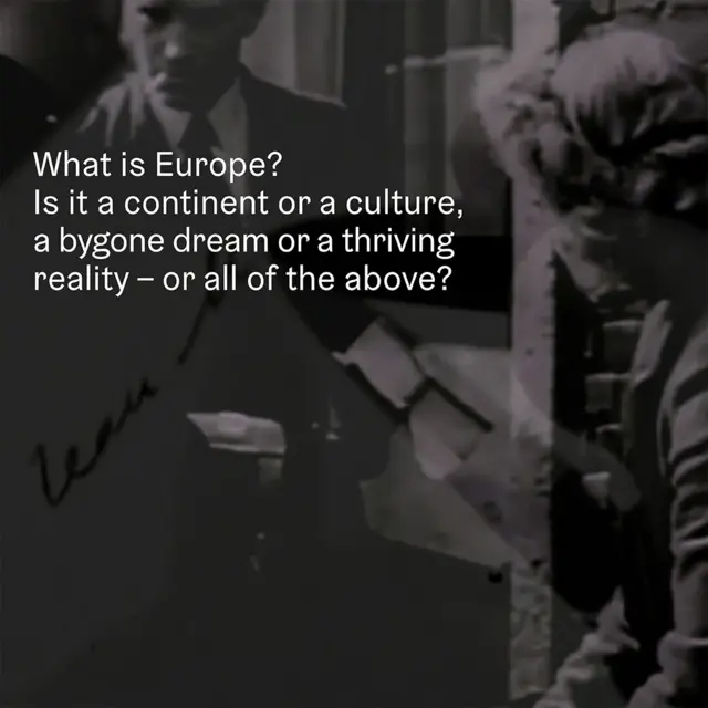 A question overlaid over imager: What is Europe?