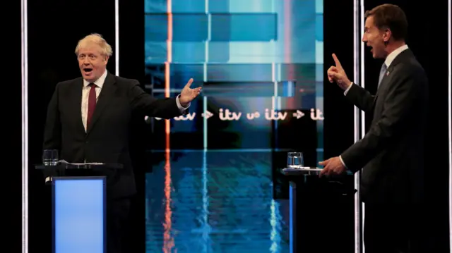 Boris Johnson and Jeremy Hunt in the debate