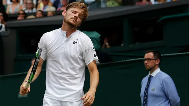 David Goffin grimaces
