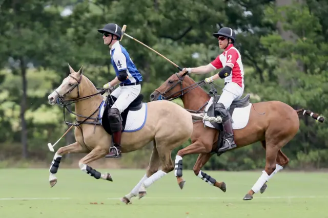 Princes William and Harry play polo