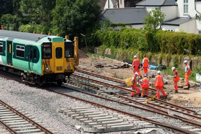 Rail workers