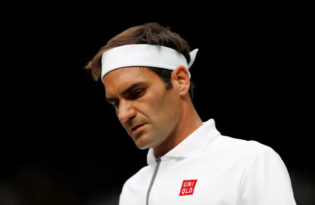 Roger Federer deep in concentration