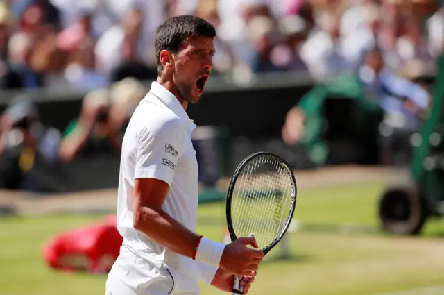 Novak Djokovic pumped up