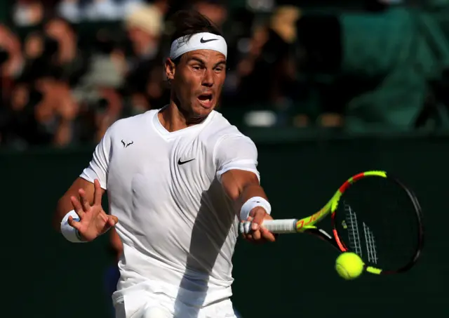 Rafael Nadal forehand goes long