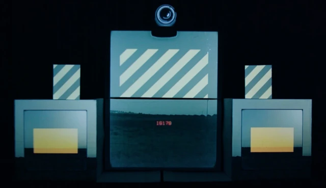 Video being projection mapped onto structures