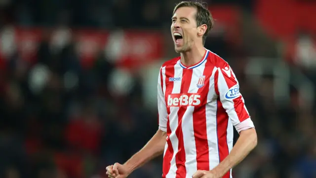 Peter Crouch celebrating for Stoke