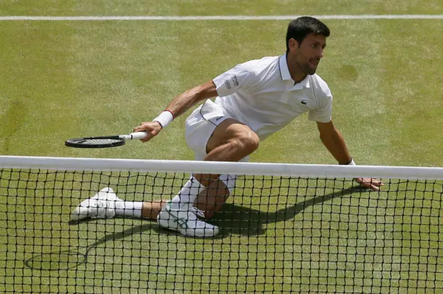 Novak Djokovic slips