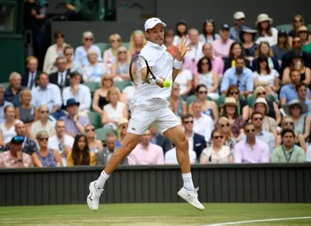 Roberto Bautista Agut fires a forehand