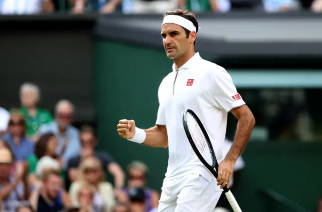 Roger Federer with understated celebration