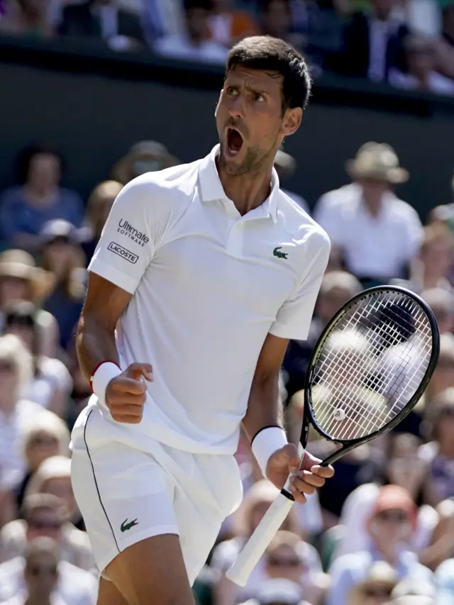 Novak Djokovic roars