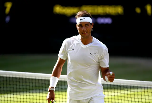 Rafael Nadal pumps his fist