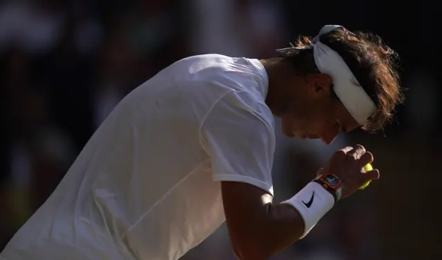 Rafael Nadal prepares to serve