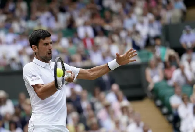 Novak Djokovic forehand volley