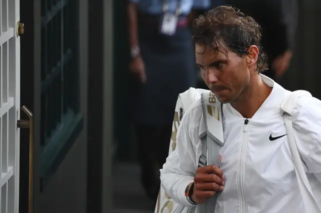 Rafael Nadal leaves court