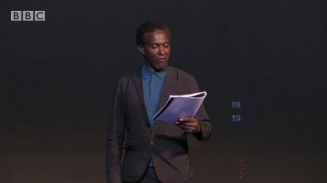 Lemn Sissay reads from a script