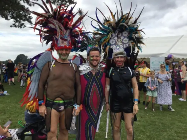 Dressed up Pride supporters