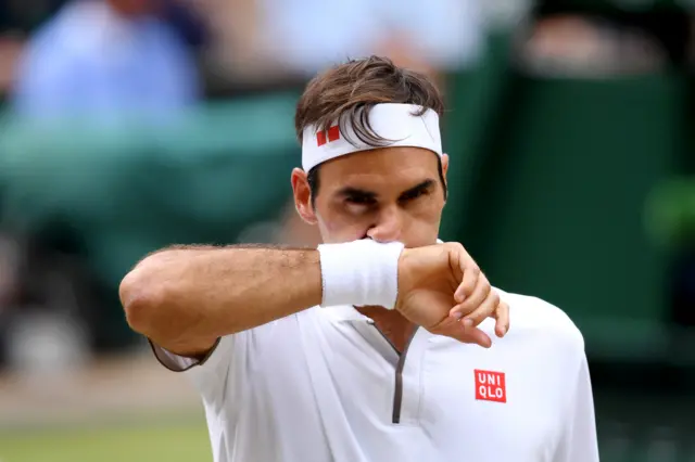 Roger Federer rueful