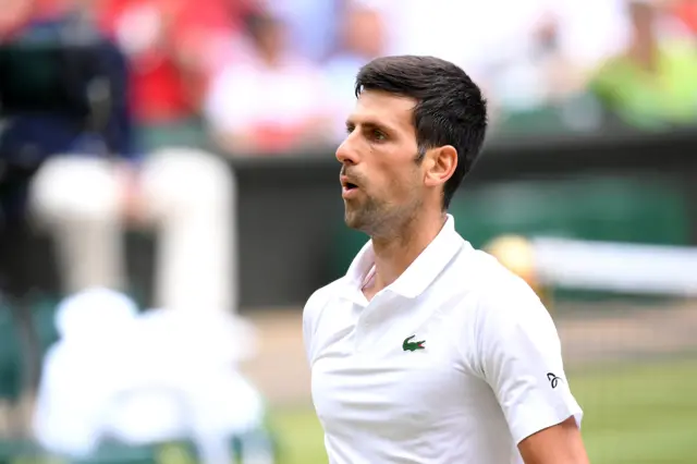 Novak Djokovic looks in shock