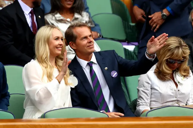 Stefan Edberg and his daughter Emilie in Centre Court