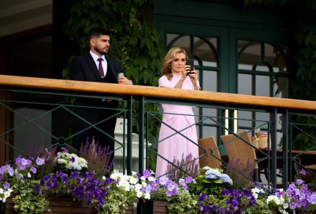 Katherine Jenkins takes her seat in the Royal Box