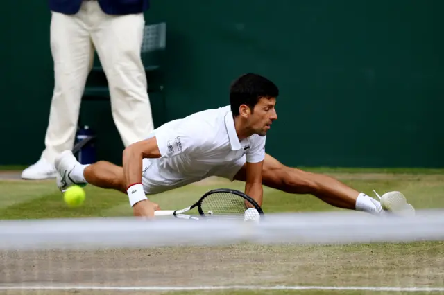 Novak Djokovic falls