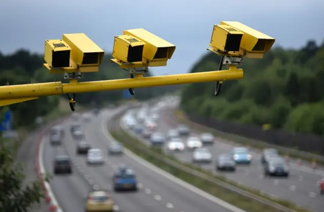 Speed cameras on a motorway