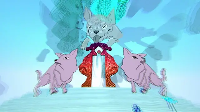 A trippy scene from the game