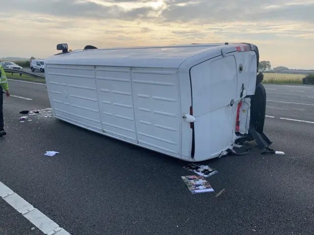 Overturned van