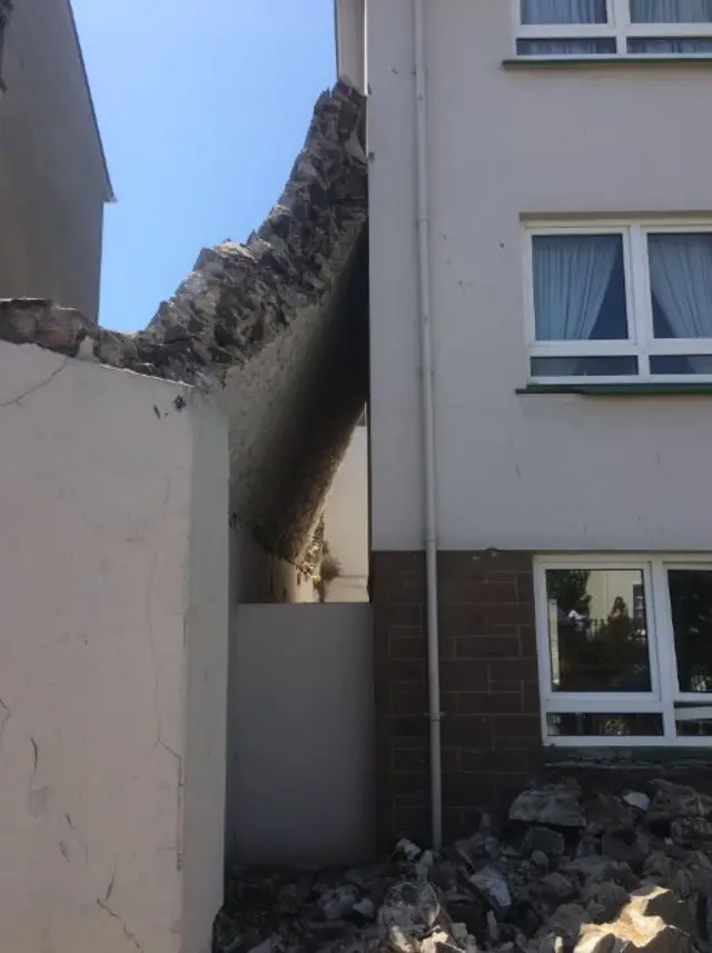 Collapsed wall