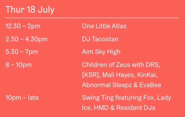A lineup list