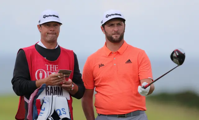 Jon Rahm with his driver