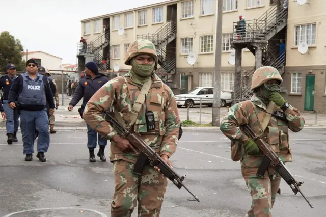 Soldiers in Cape Town