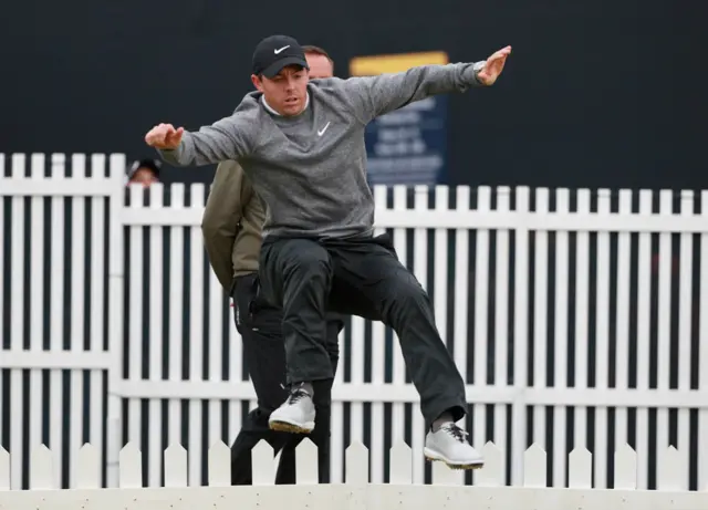 Rory McIlroy jumping