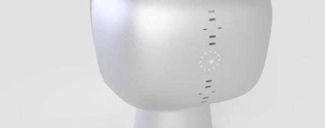 A view of the back of a sculpture