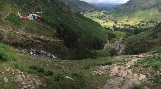 Helicopter in Stickle Ghyll