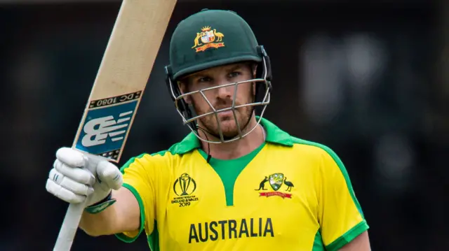 Aaron Finch in action for Australia